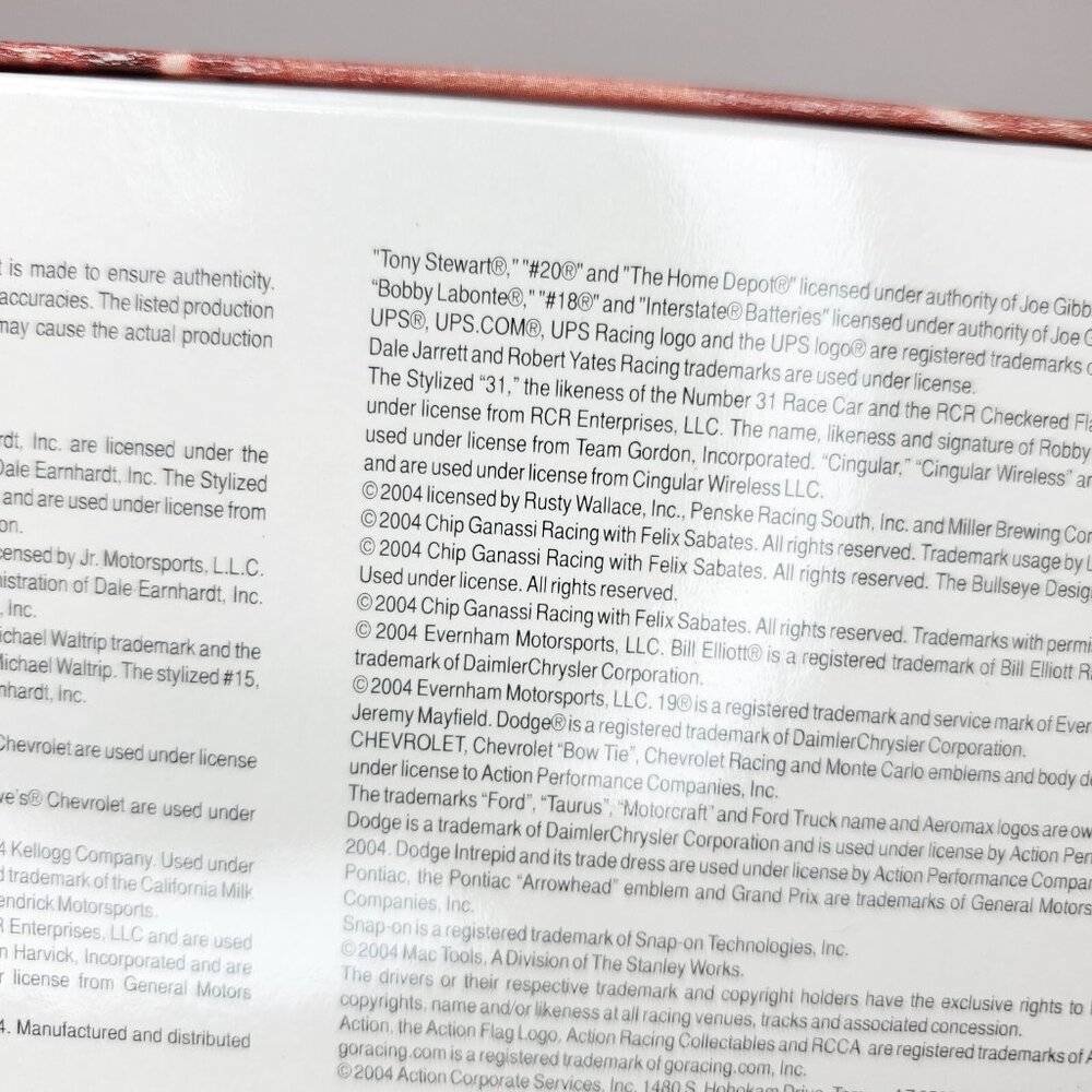 Action RCR 35th Anniversary Program Car 2004 Monte Carlo 1:24 NASCAR Die-Cast - Picture 11 of 16